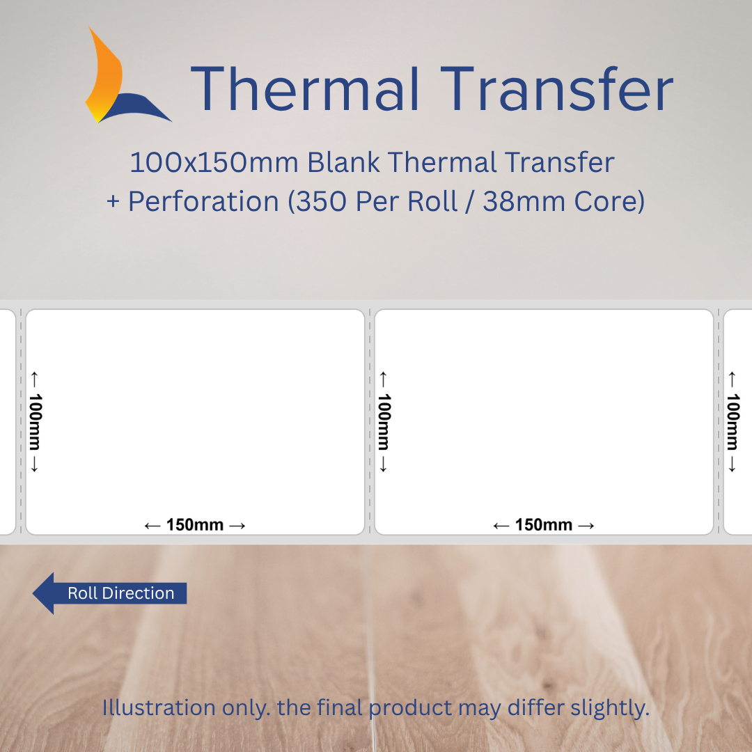100mm x 150mm Thermal Transfer Labels