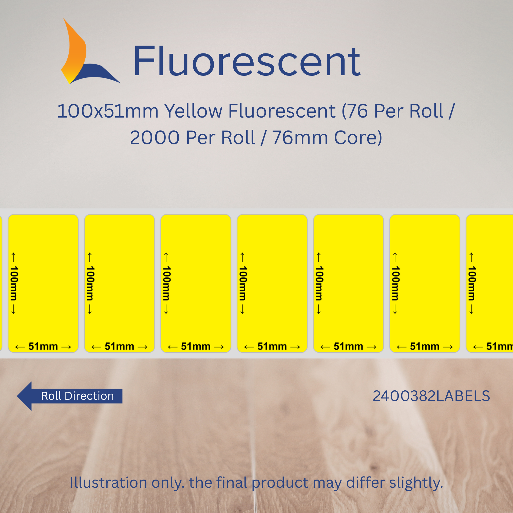 100mm x 51mm Fluorescent Labels