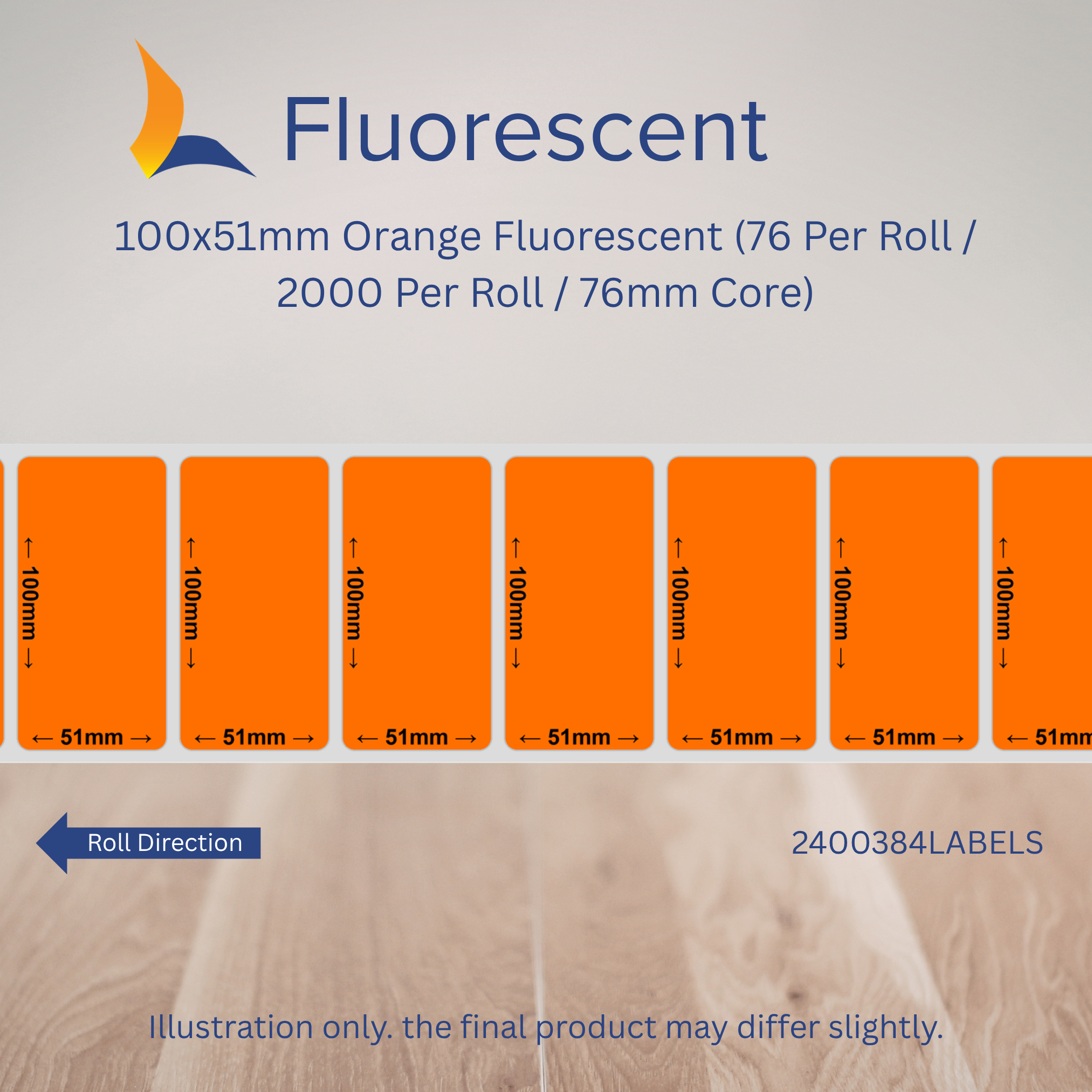100mm x 51mm Fluorescent Labels