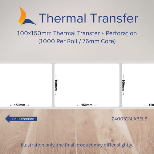 100mm x 150mm Thermal Transfer Labels