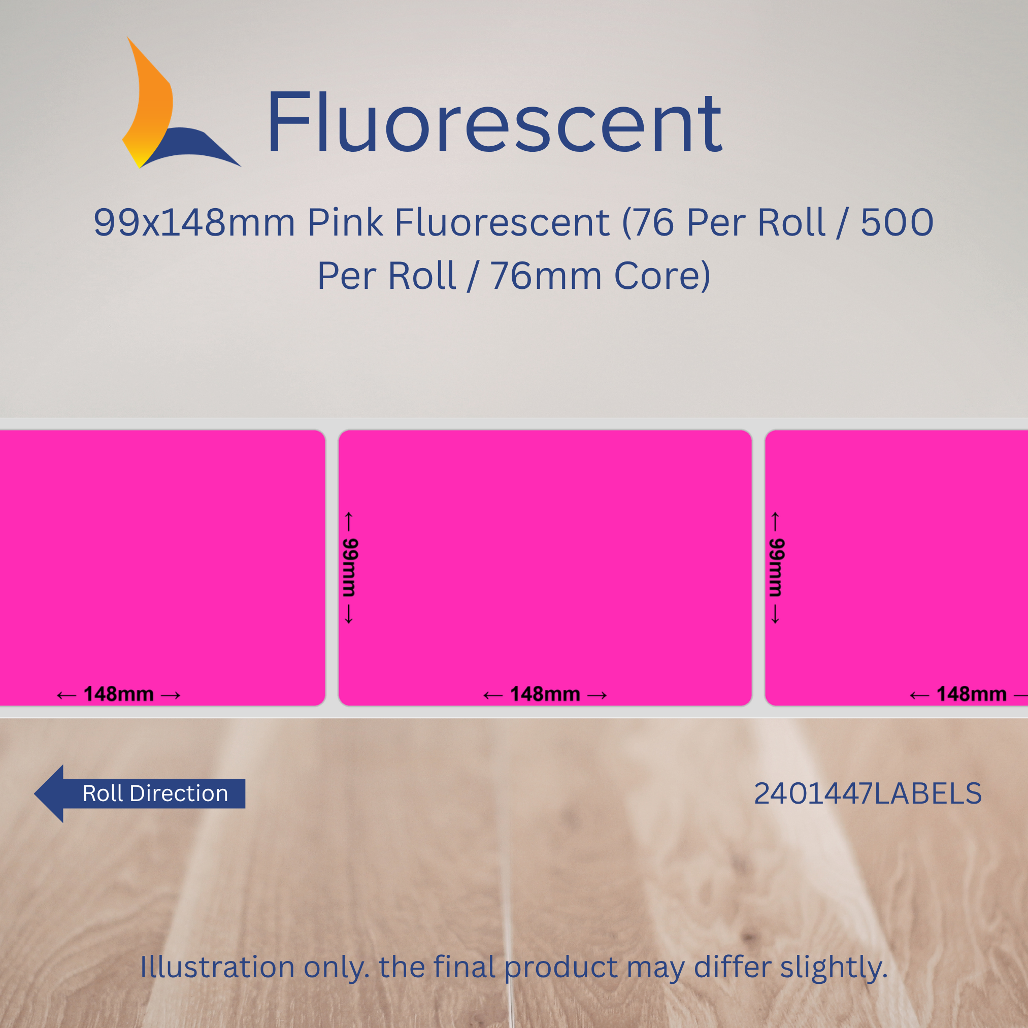 99mm x 148mm Fluorescent Labels
