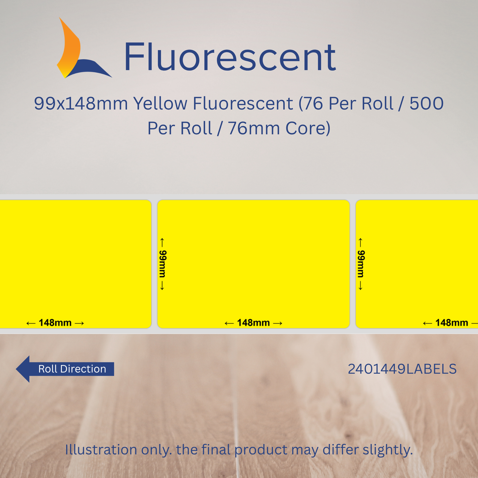 99mm x 148mm Fluorescent Labels
