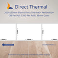 100mm x 150mm Direct Thermal Labels (Multiple Colours)