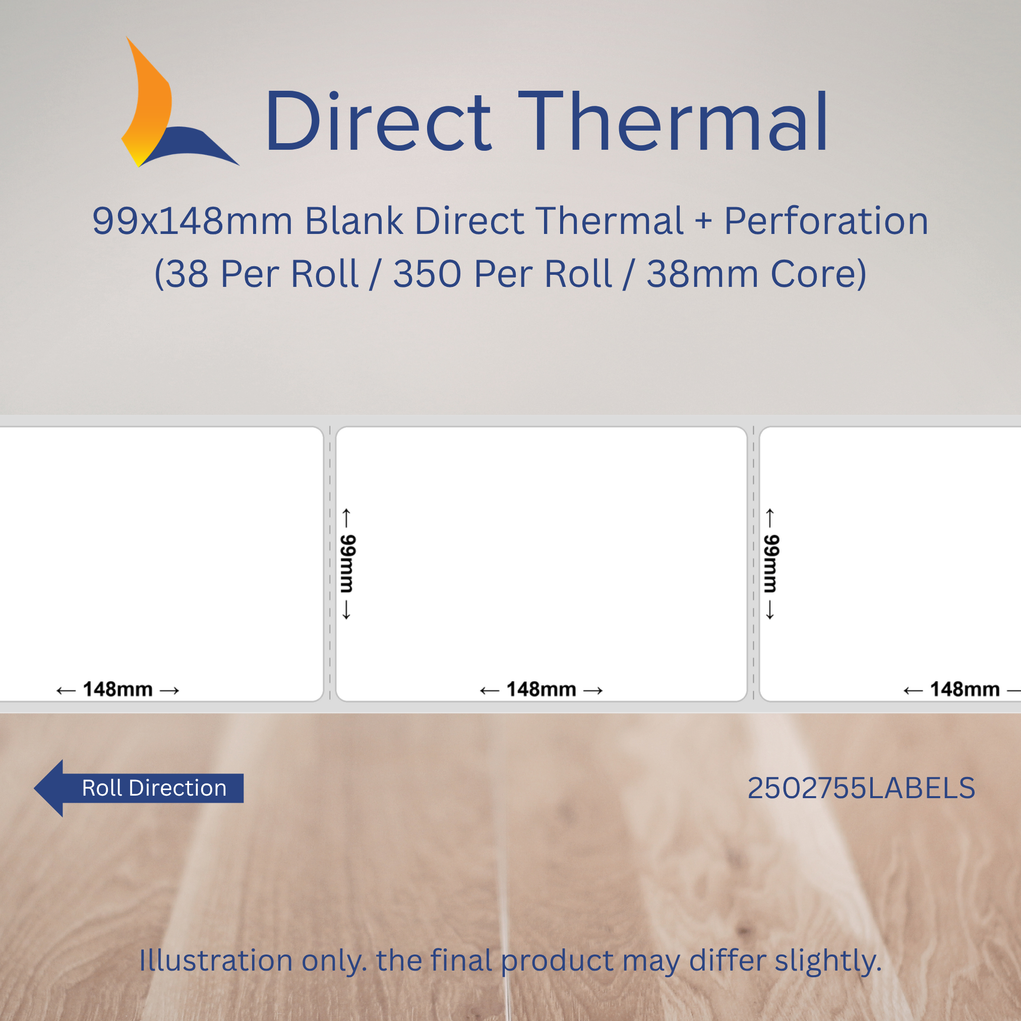 100mm x 150mm Direct Thermal Labels