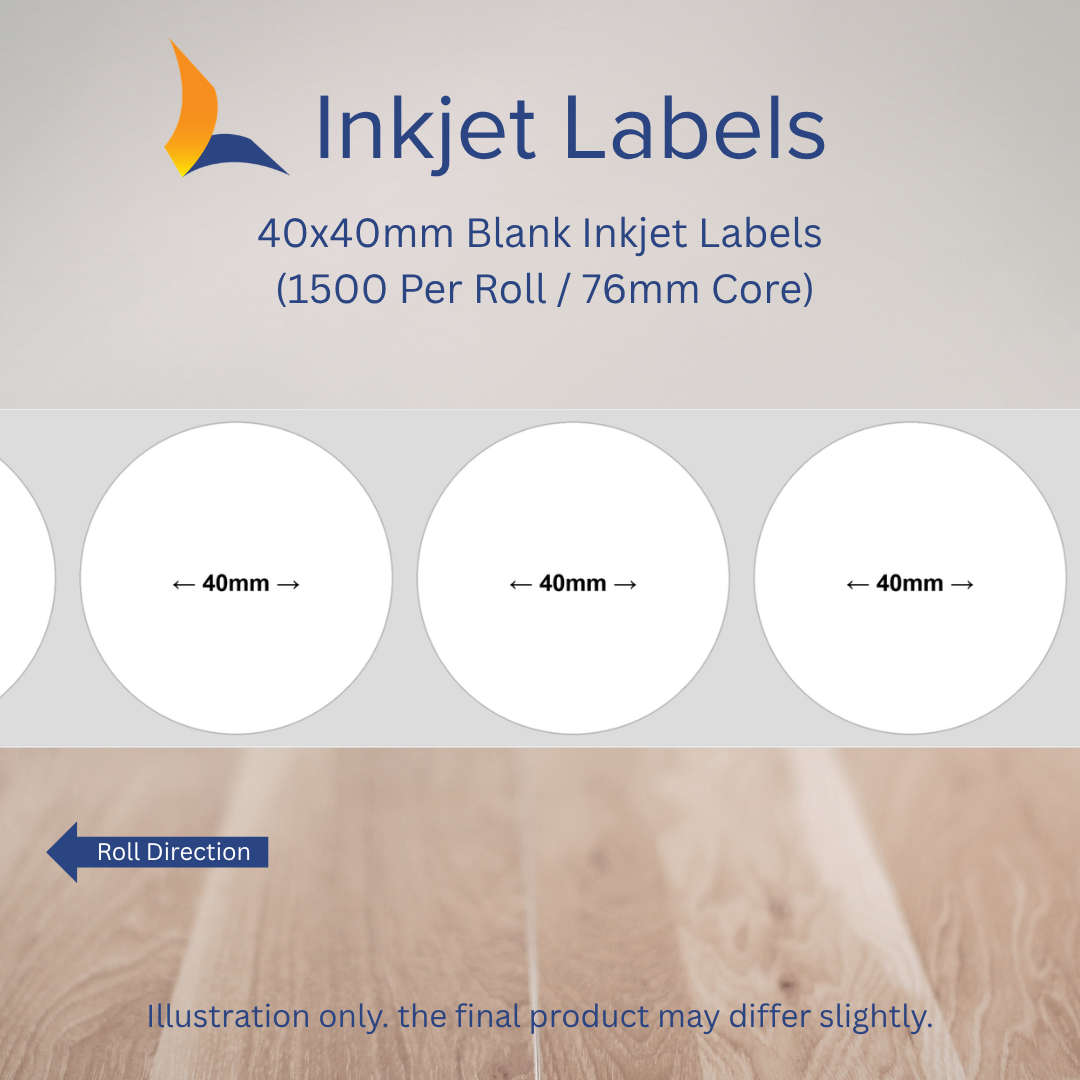 40x40mm Blank Inkjet Labels