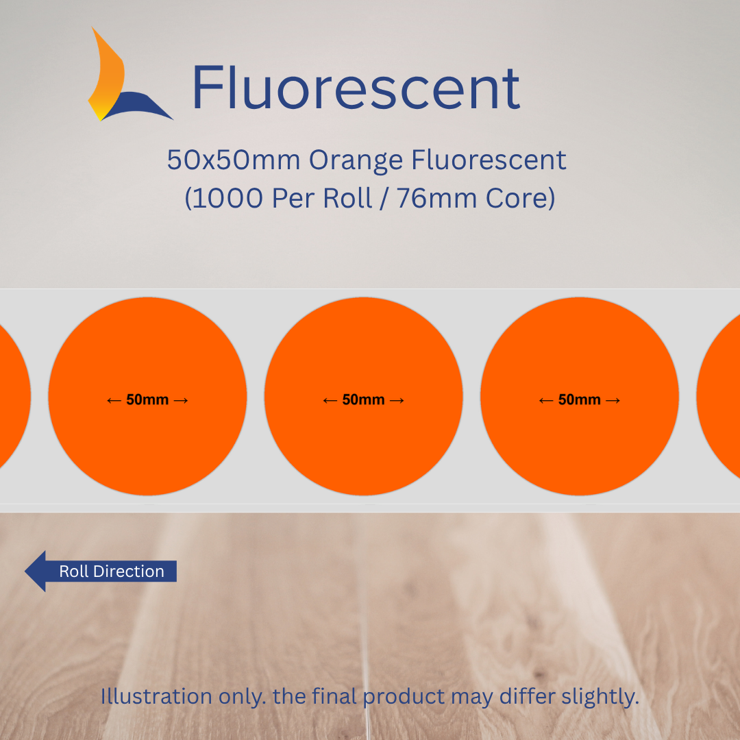 50mm x 50mm Fluorescent Square & Circle Labels