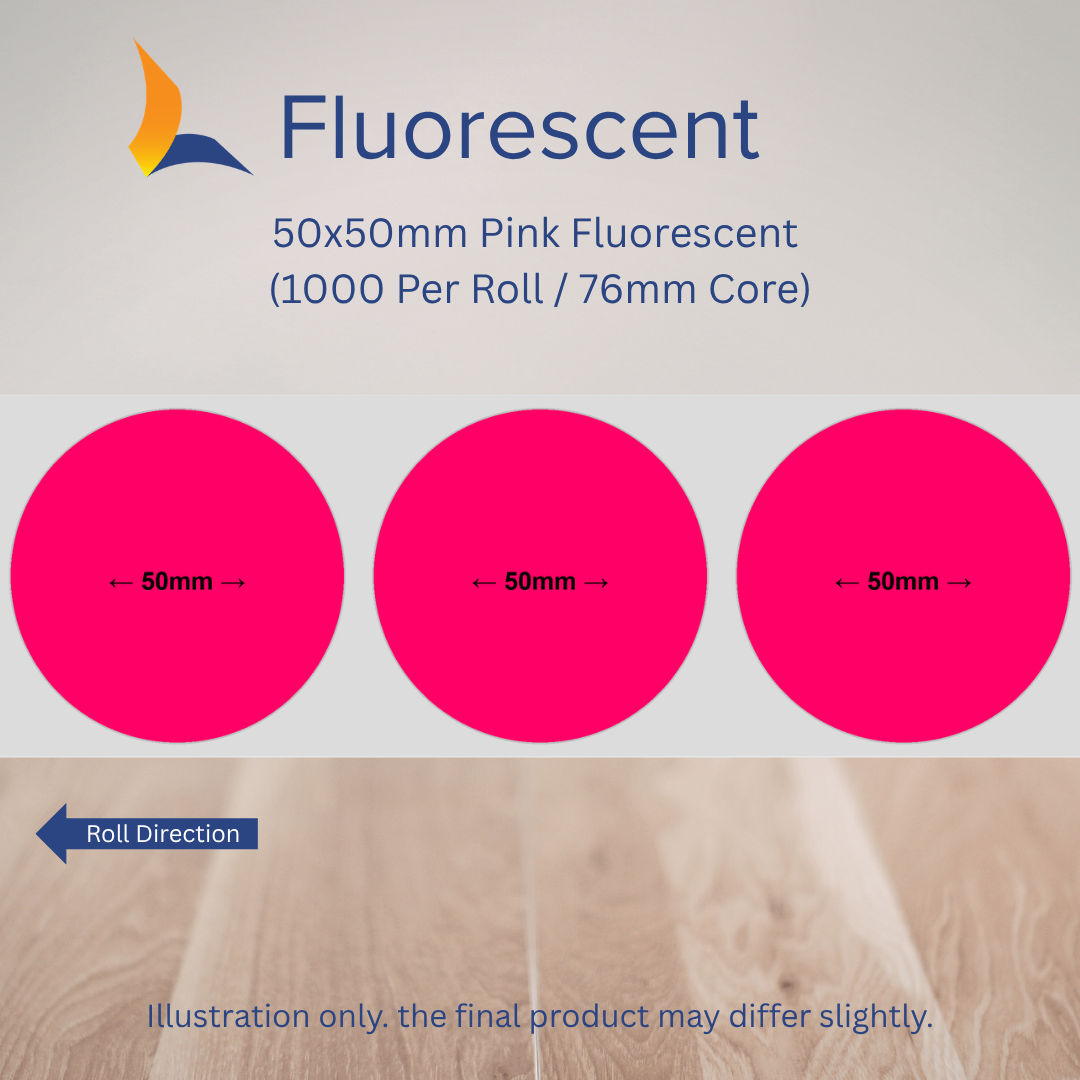50mm x 50mm Fluorescent Square & Circle Labels
