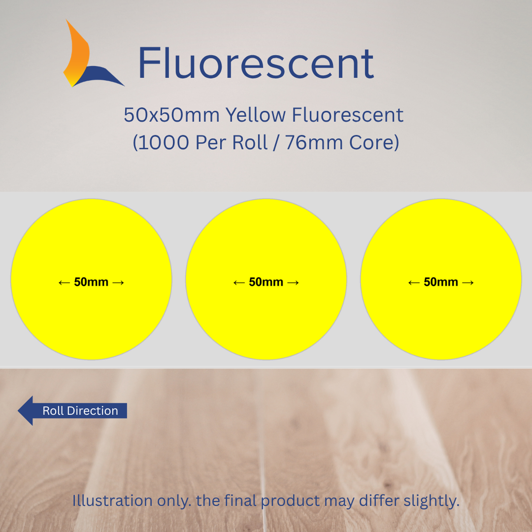 50mm x 50mm Fluorescent Square & Circle Labels