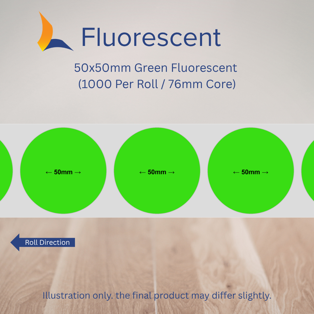 50mm x 50mm Fluorescent Square & Circle Labels