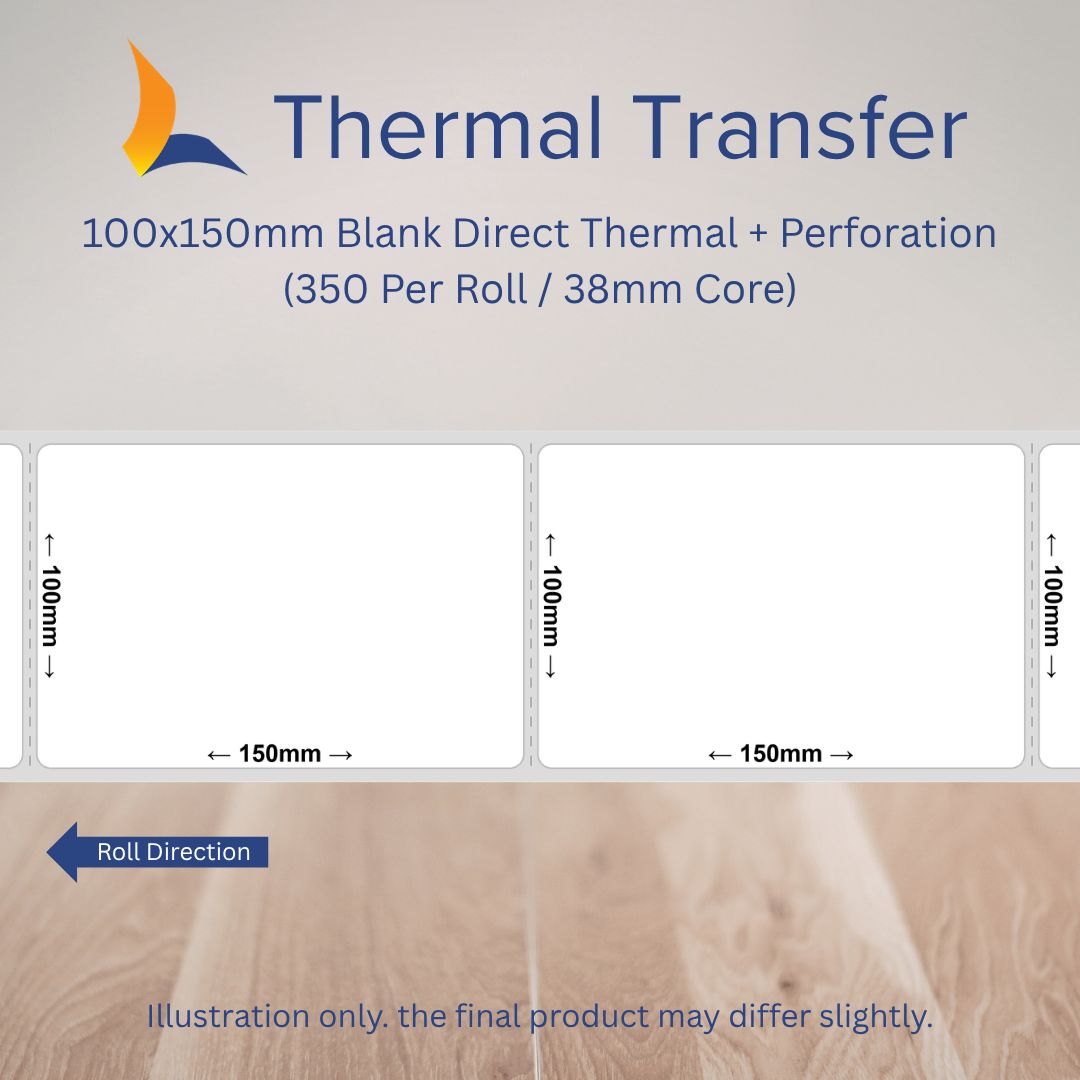 100mm x 150mm Thermal Transfer Labels