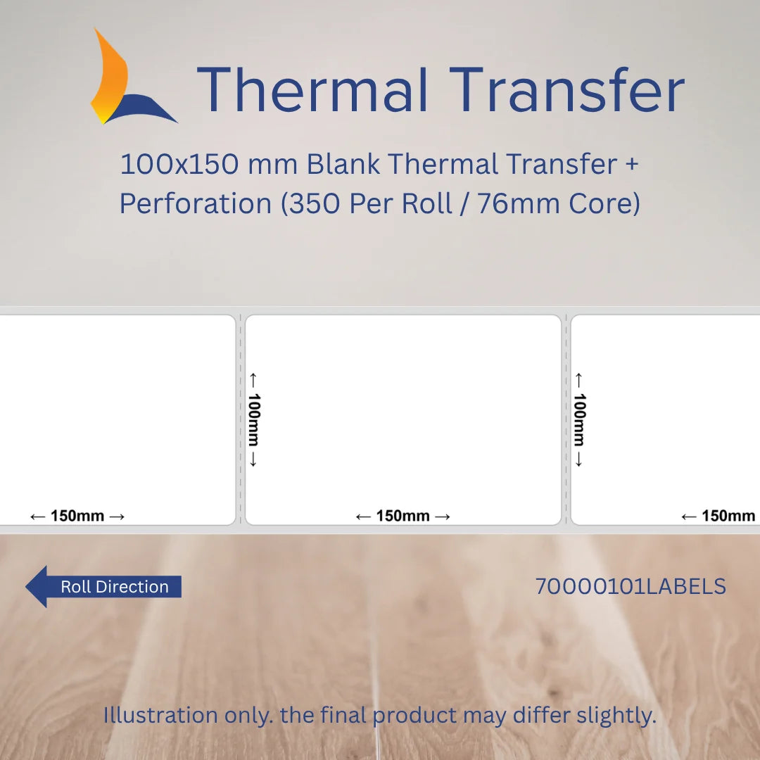 100mm x 150mm Thermal Transfer Label Bundle with Argox CP-2140EX Printer & 2 Wax Ribbons
