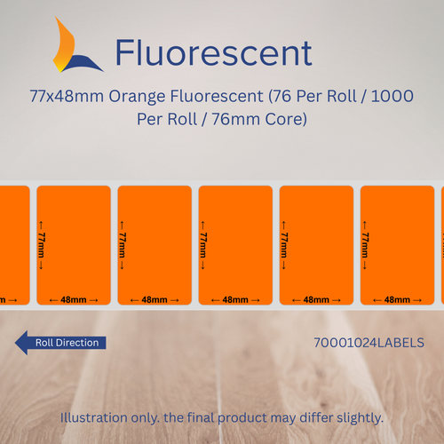 77mm x 48mm Fluorescent Labels