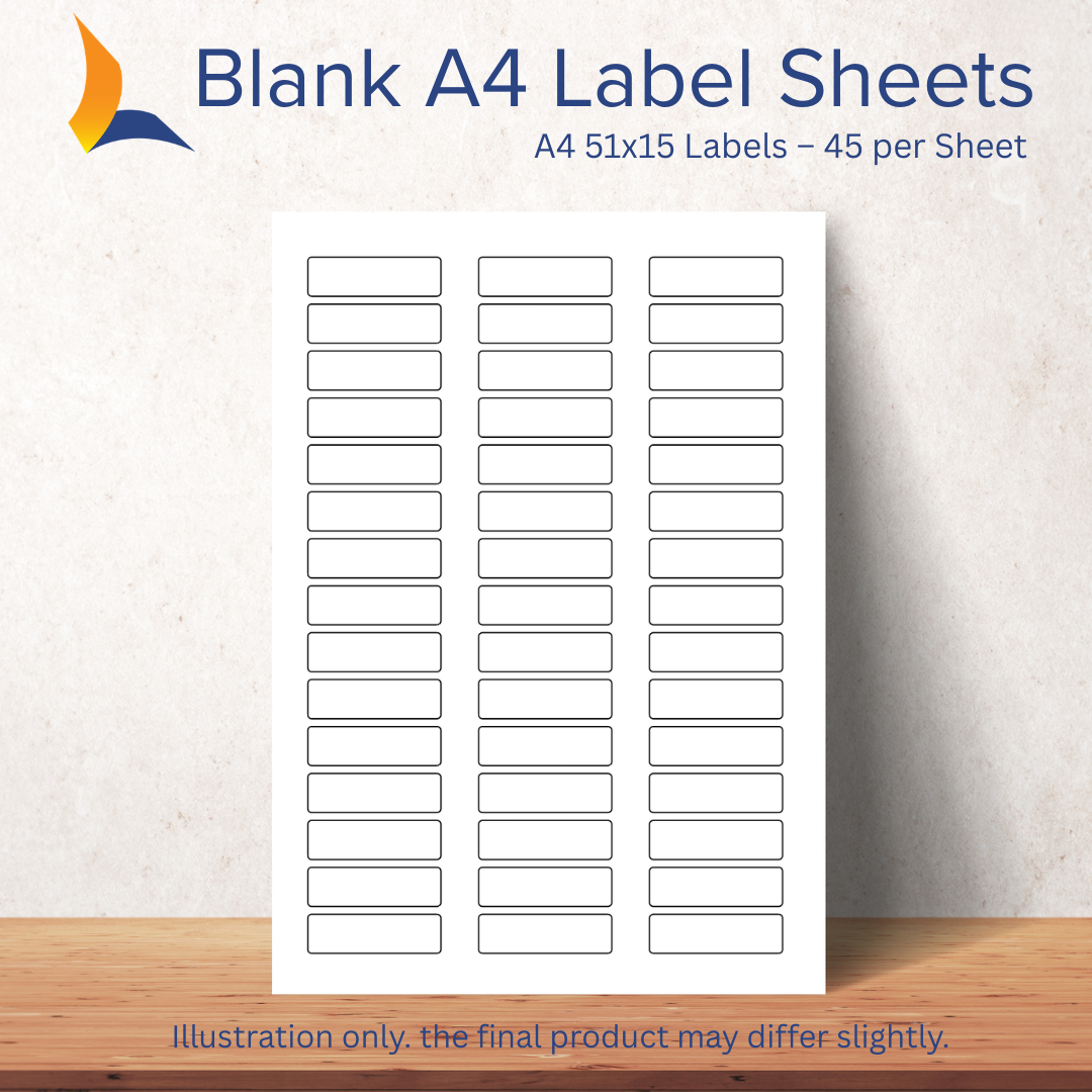 A4 51x15 Labels – 45 per Sheet