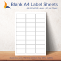 A4 63.5x29.6 Labels – 27 per Sheet