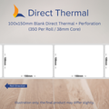 100mm x 150mm Direct Thermal Labels (Multiple Colours)