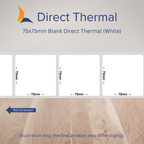 75x75mm Blank Direct Thermal Labels – Multiple Colours