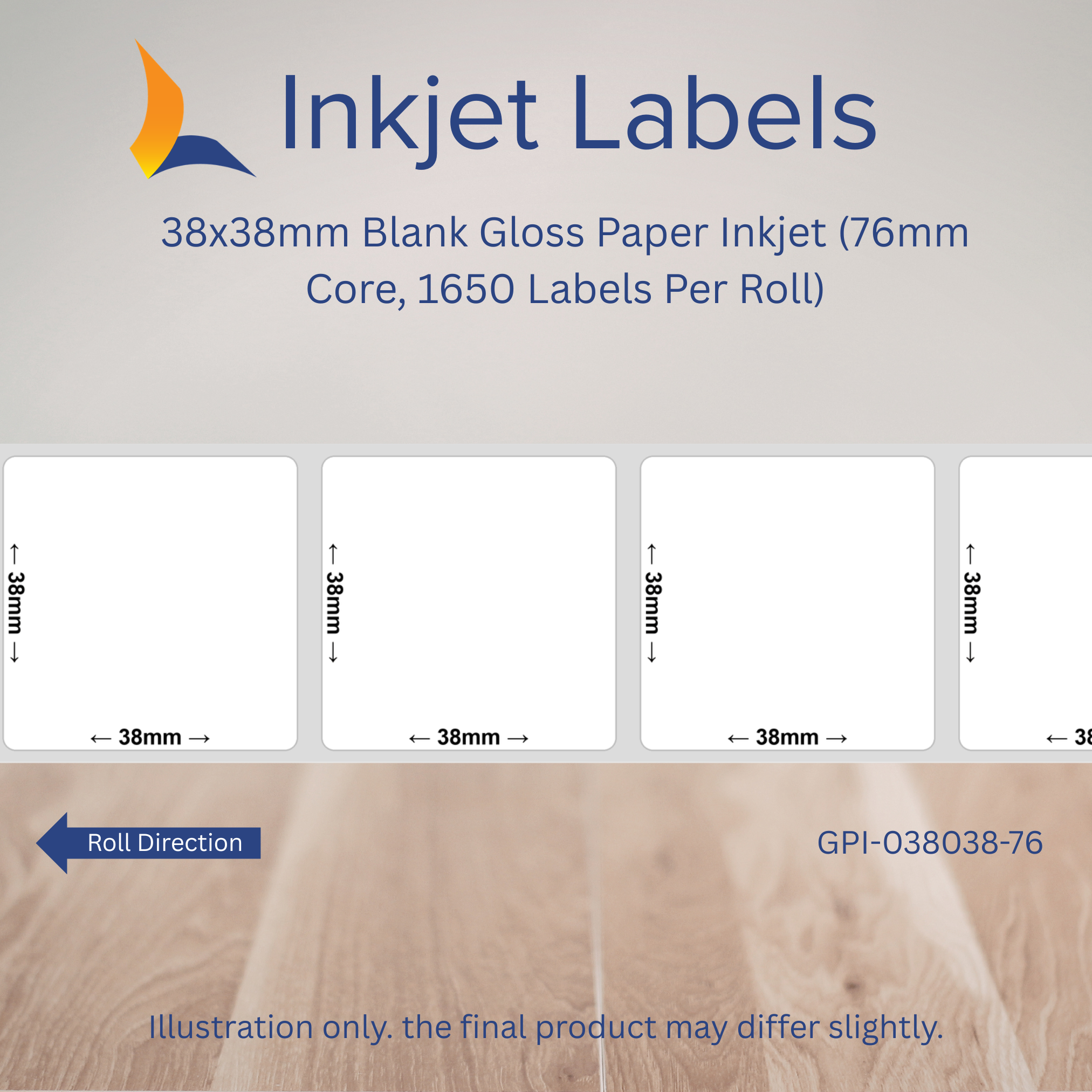 38x38mm Blank Inkjet Labels