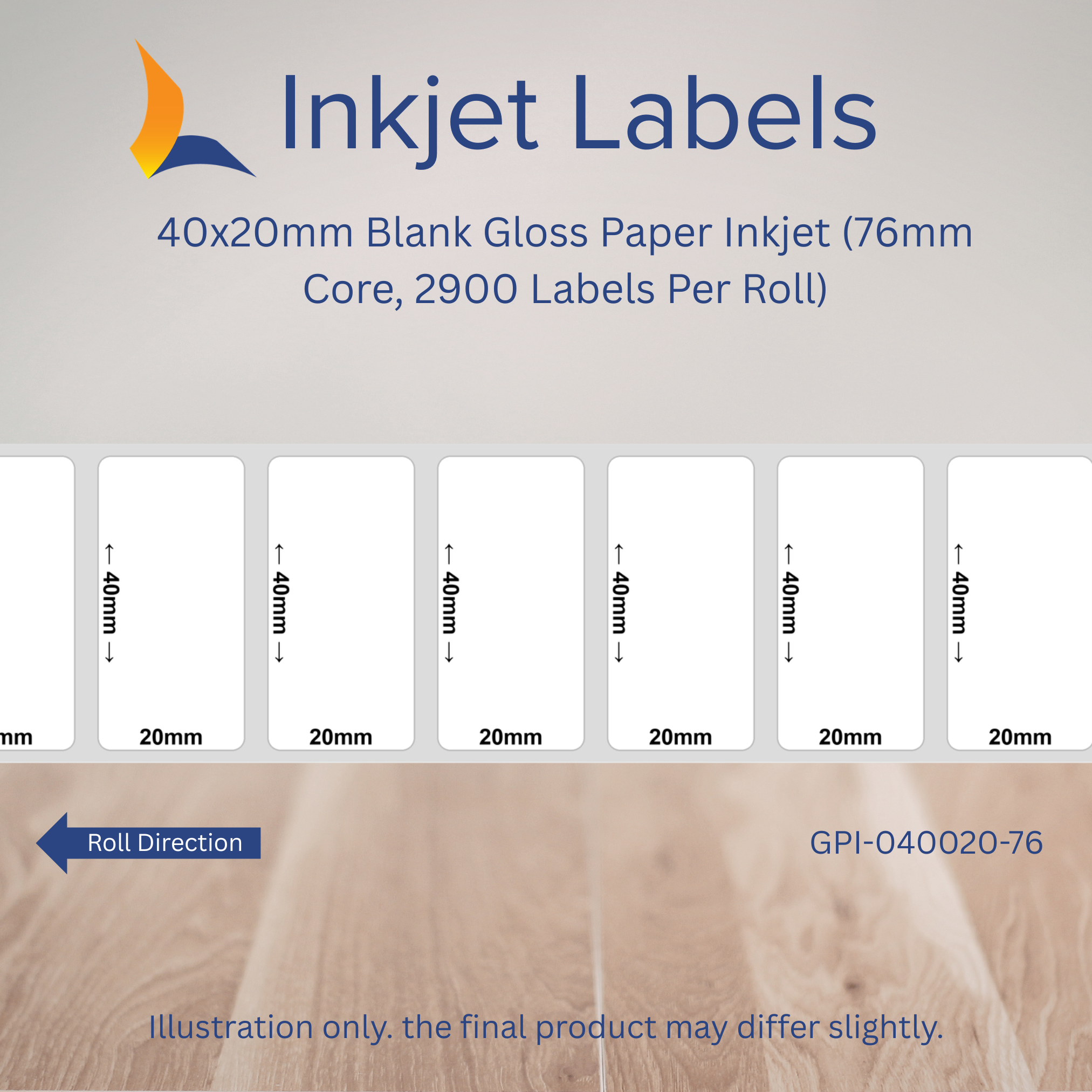 40x20mm Blank Inkjet Labels