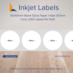 50x50mm Blank Inkjet Labels