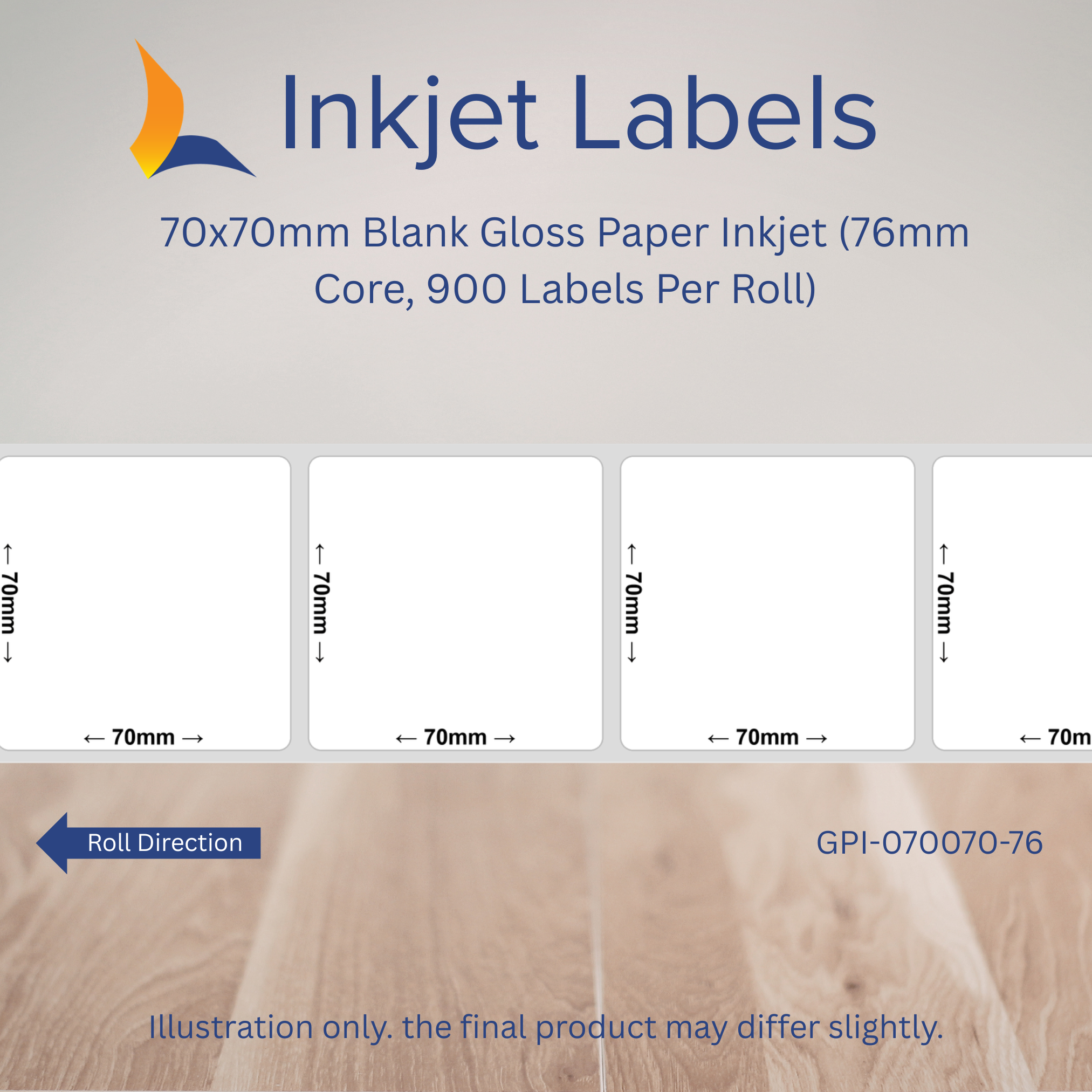 70x70mm Blank Inkjet Labels