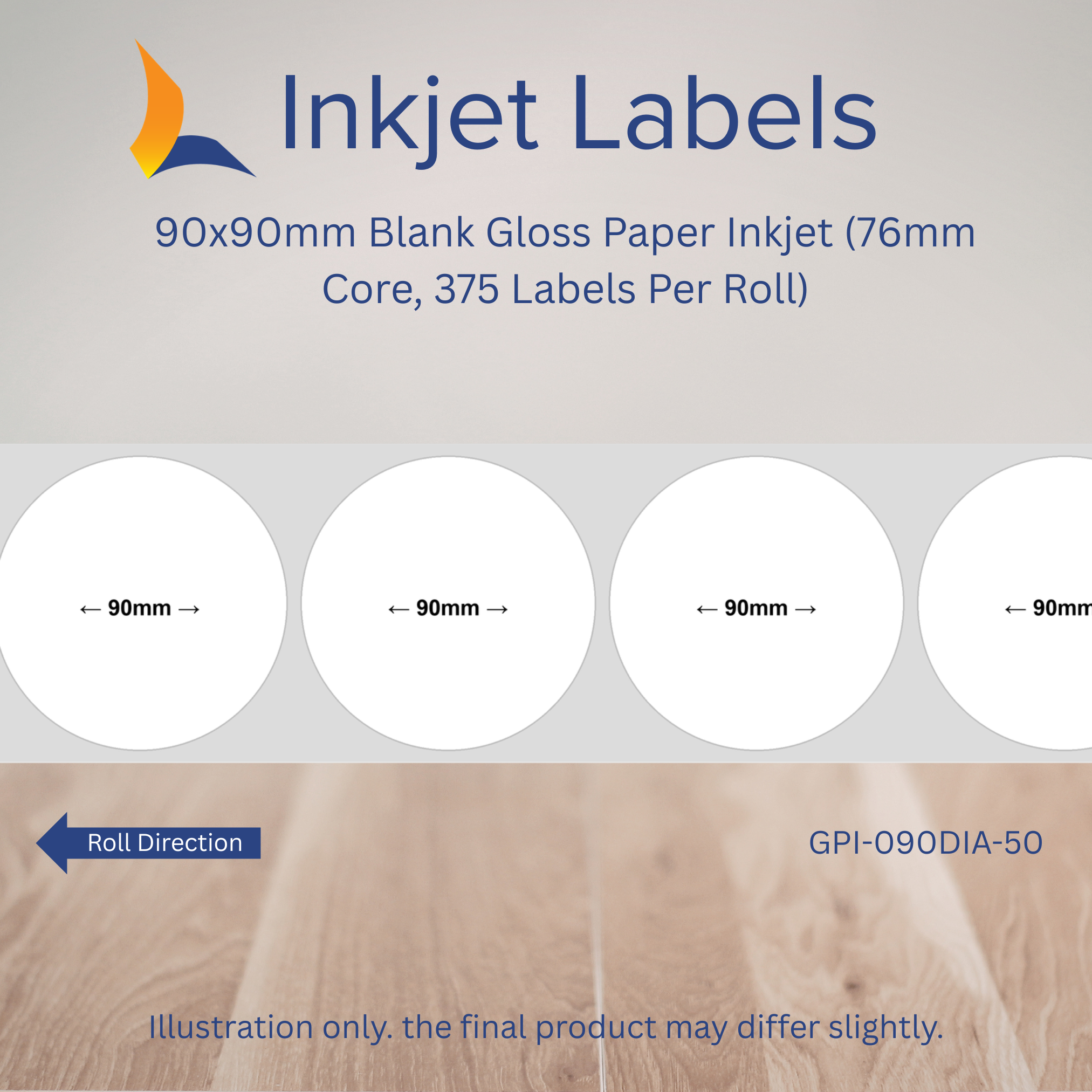 90x90mm Blank Inkjet Labels