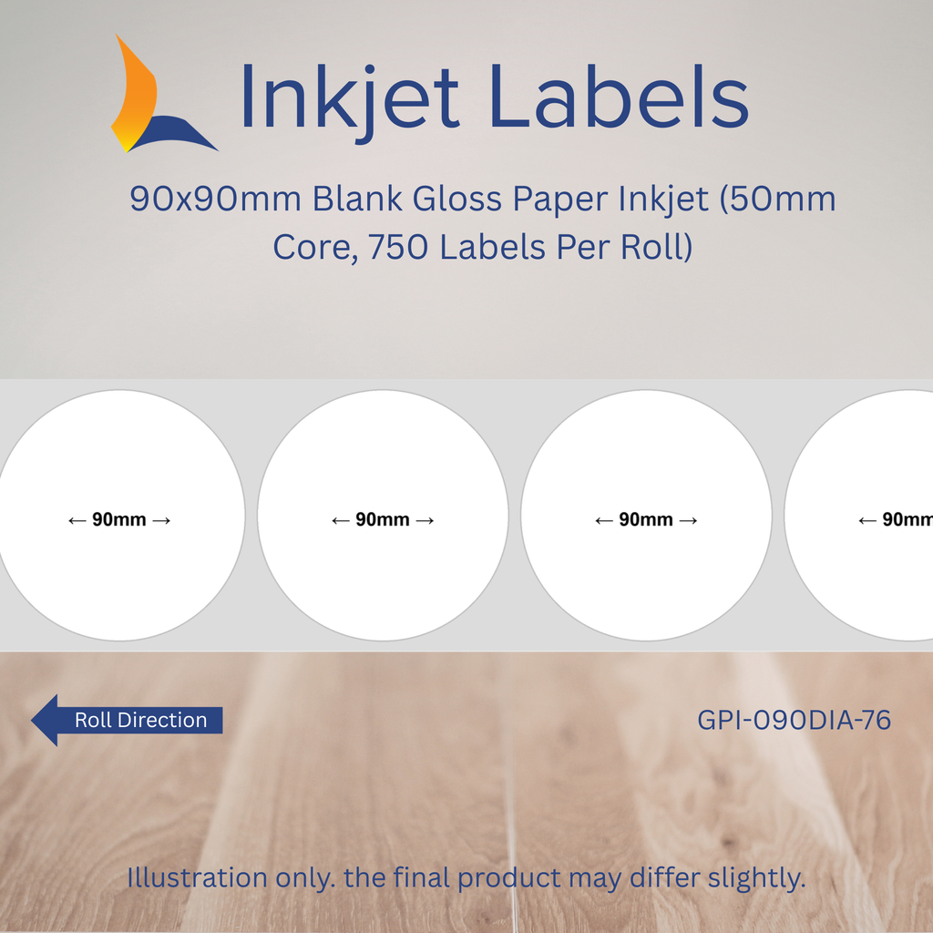 90x90mm Blank Inkjet Labels