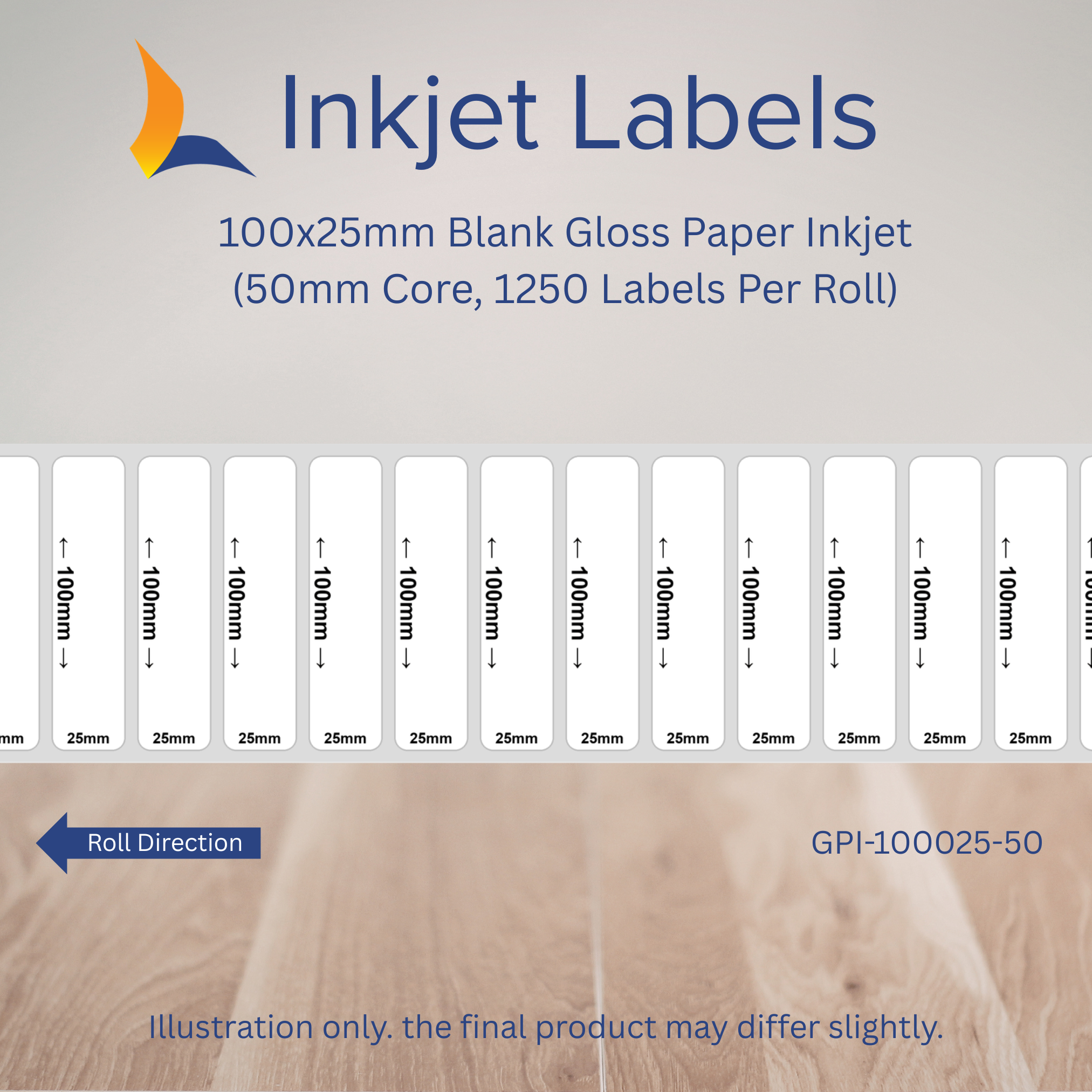 100x25mm Blank Inkjet Labels