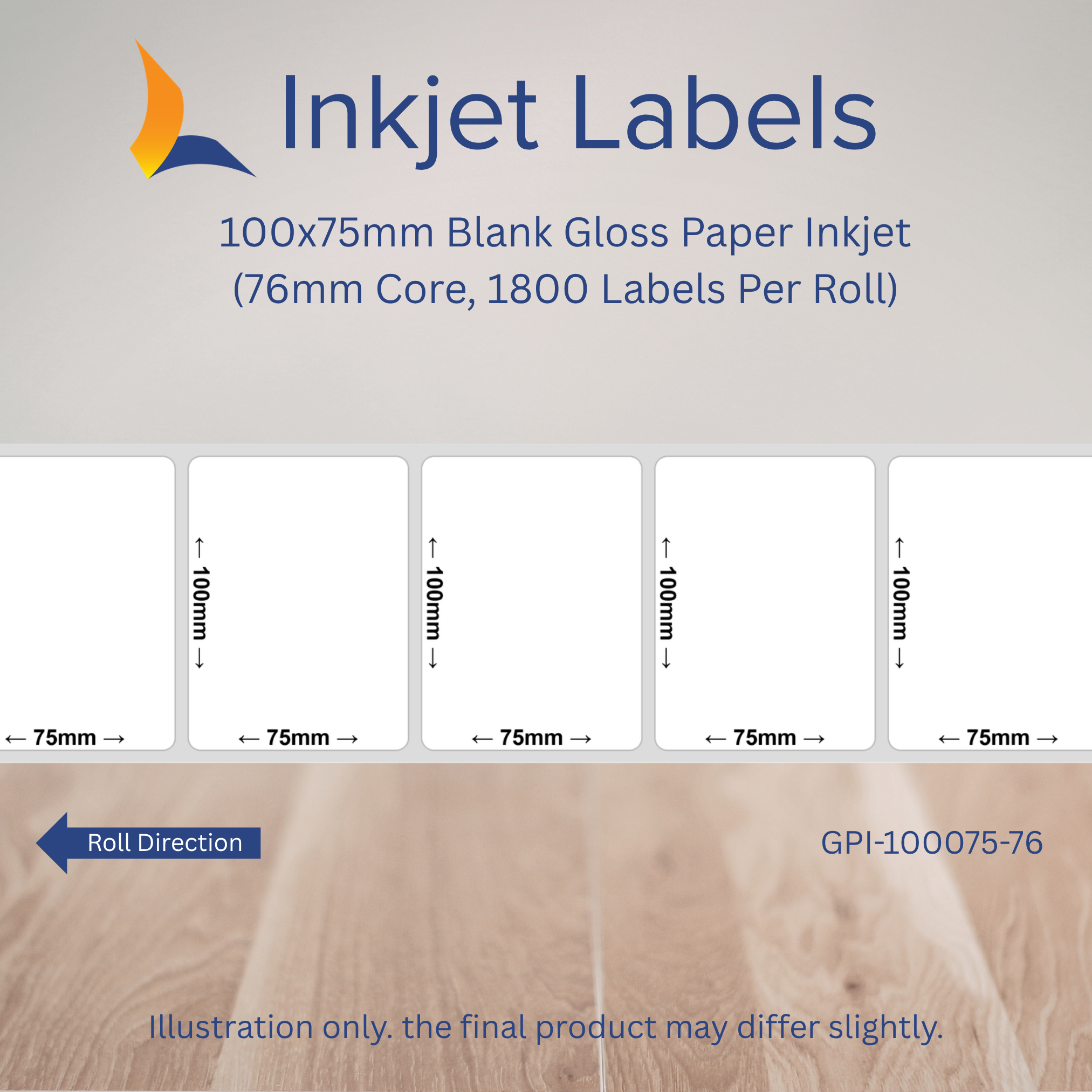 100x75mm Blank Inkjet Labels