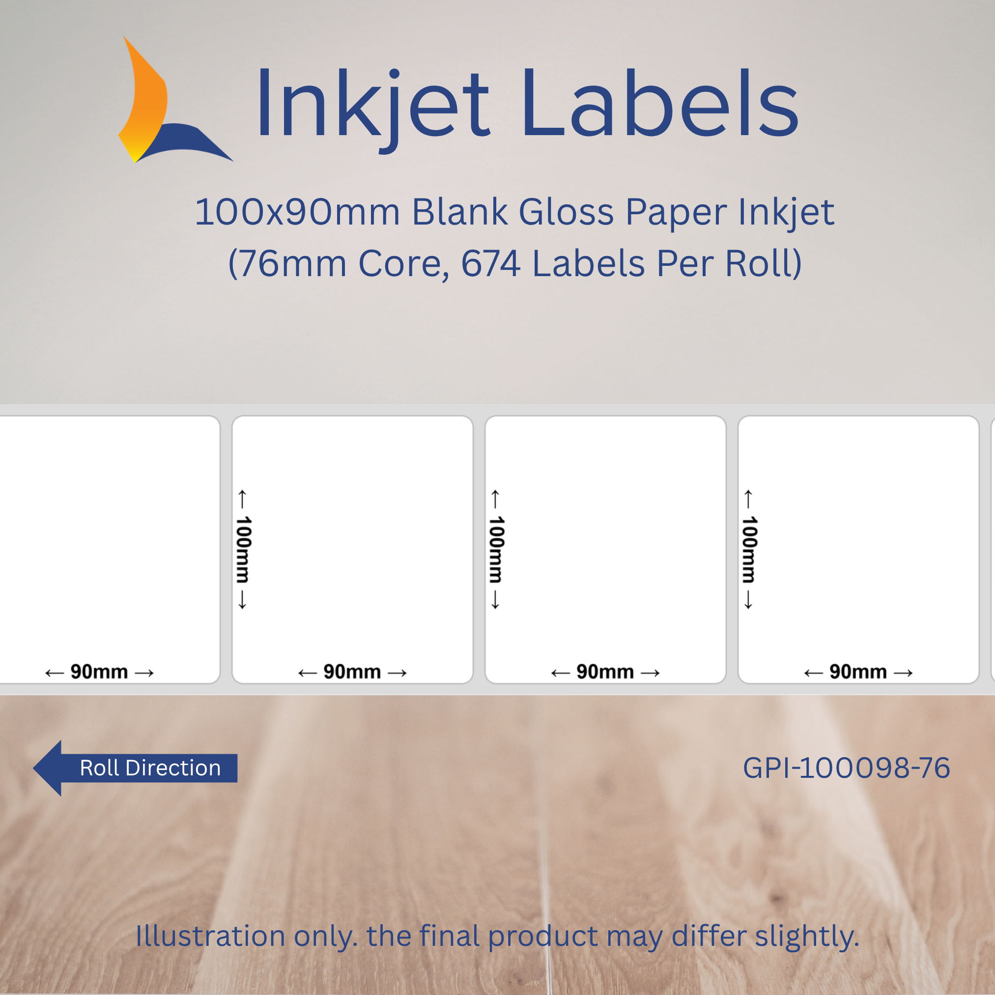 100x90mm Blank Inkjet Labels