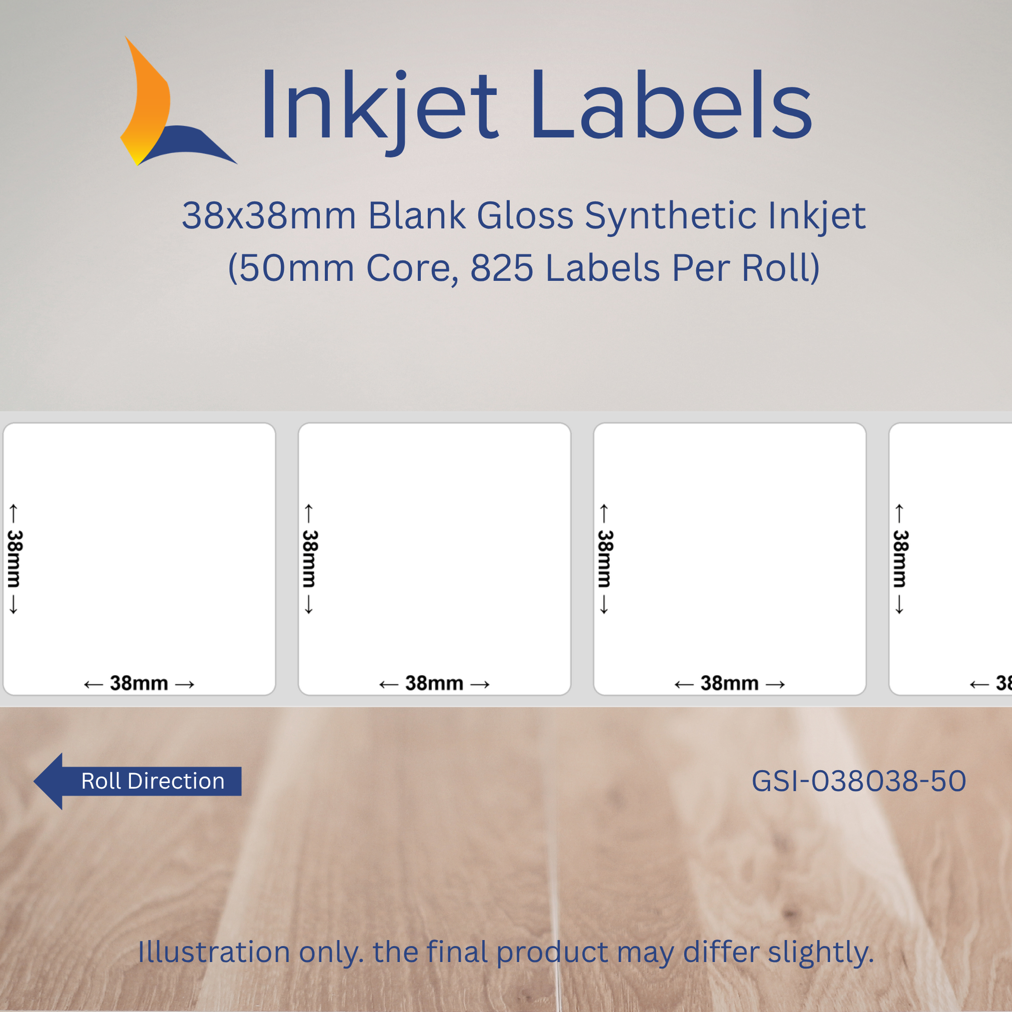 38x38mm Blank Inkjet Labels