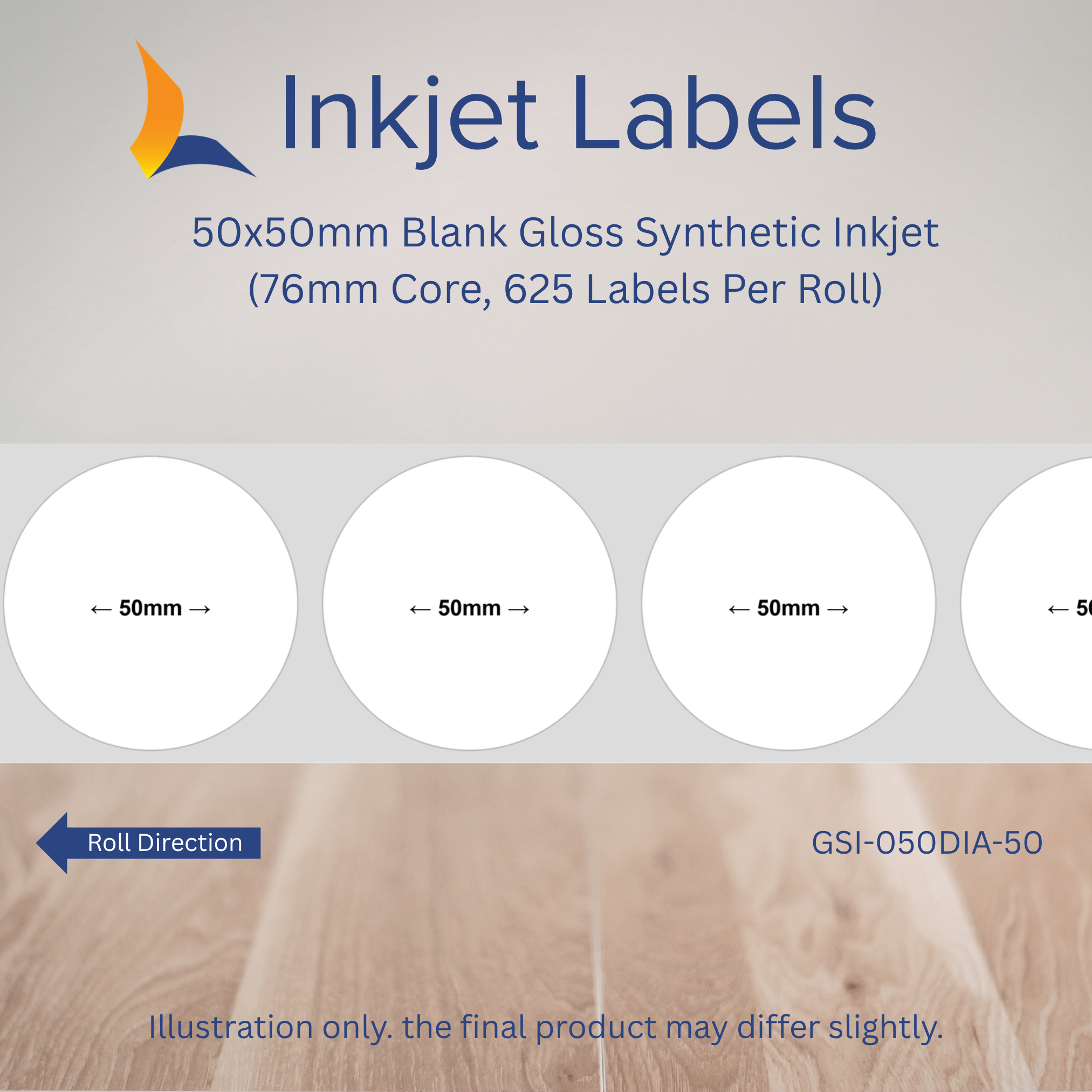 50x50mm Blank Inkjet Labels