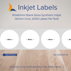 60x60mm Blank Inkjet Labels