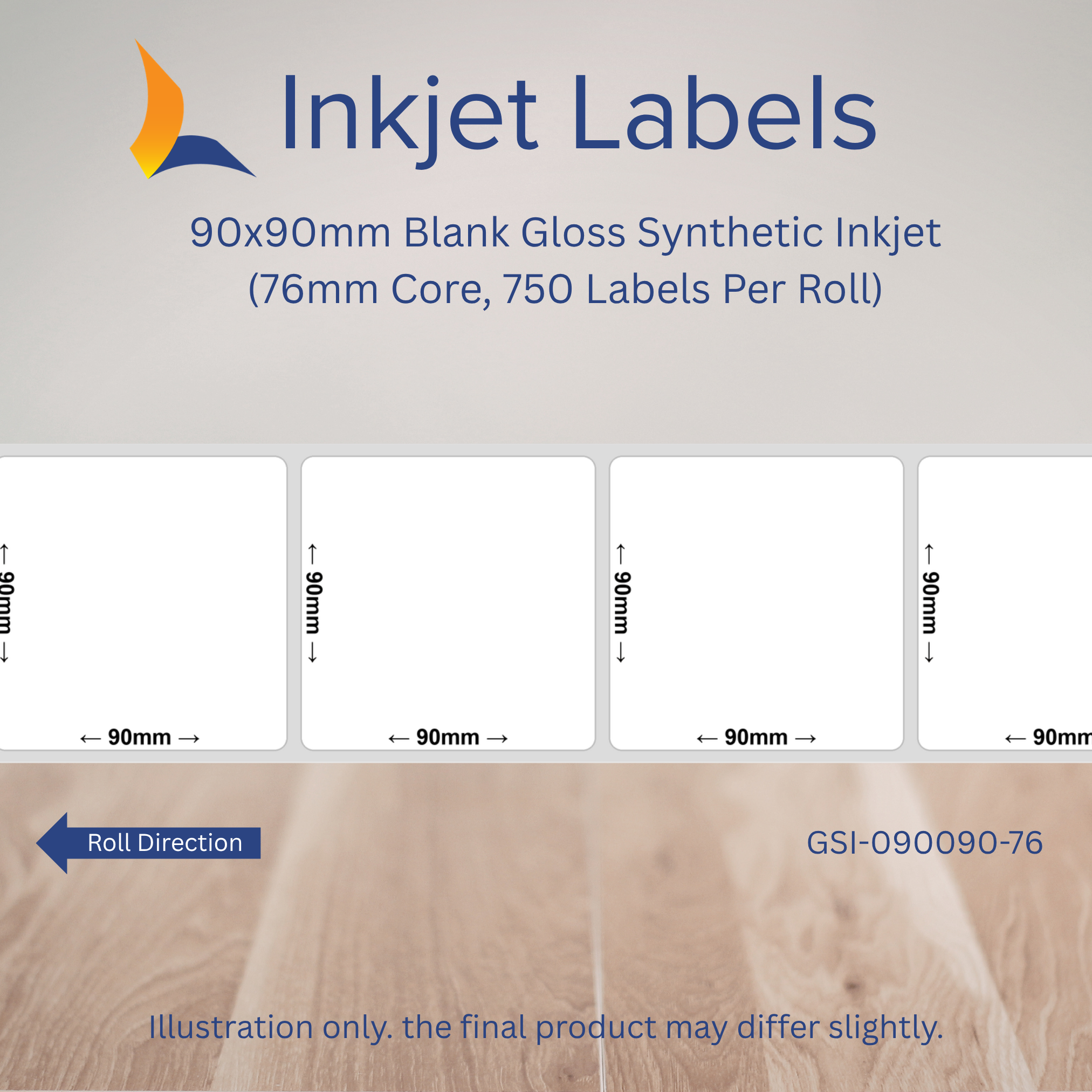 90x90mm Blank Inkjet Labels