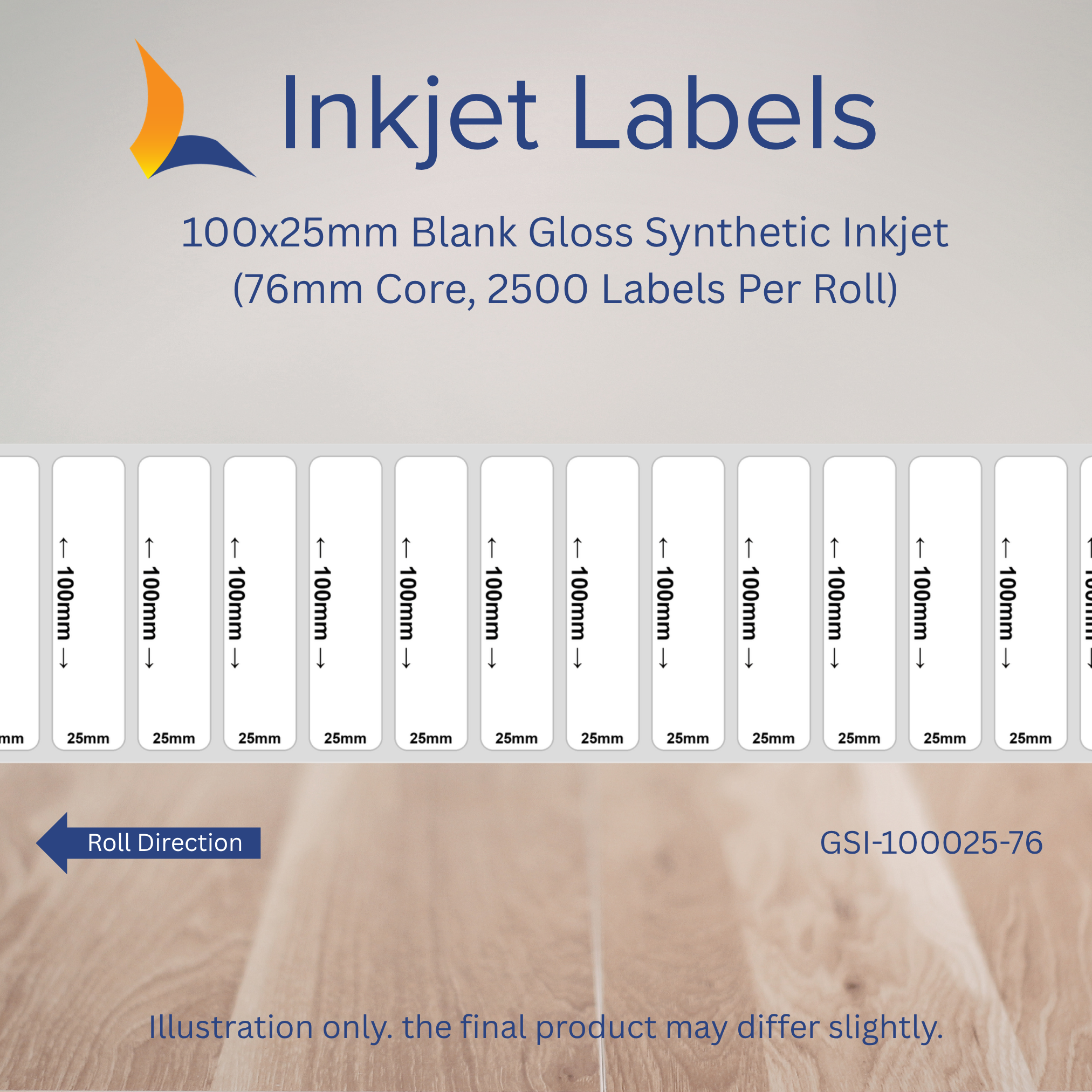 100x25mm Blank Inkjet Labels