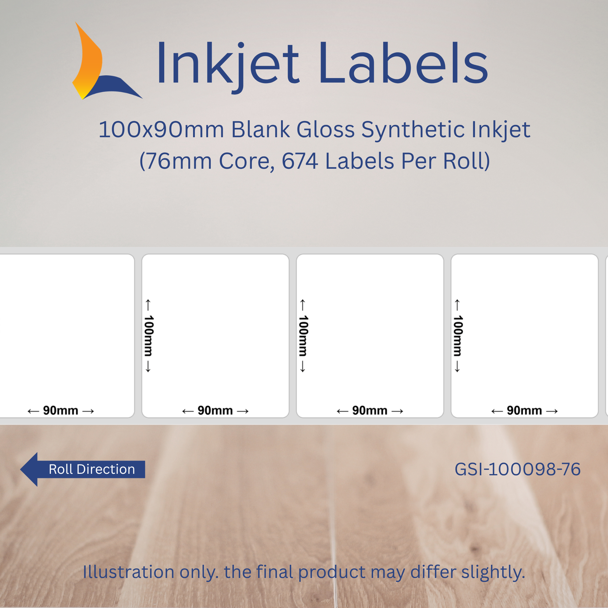 100x90mm Blank Inkjet Labels