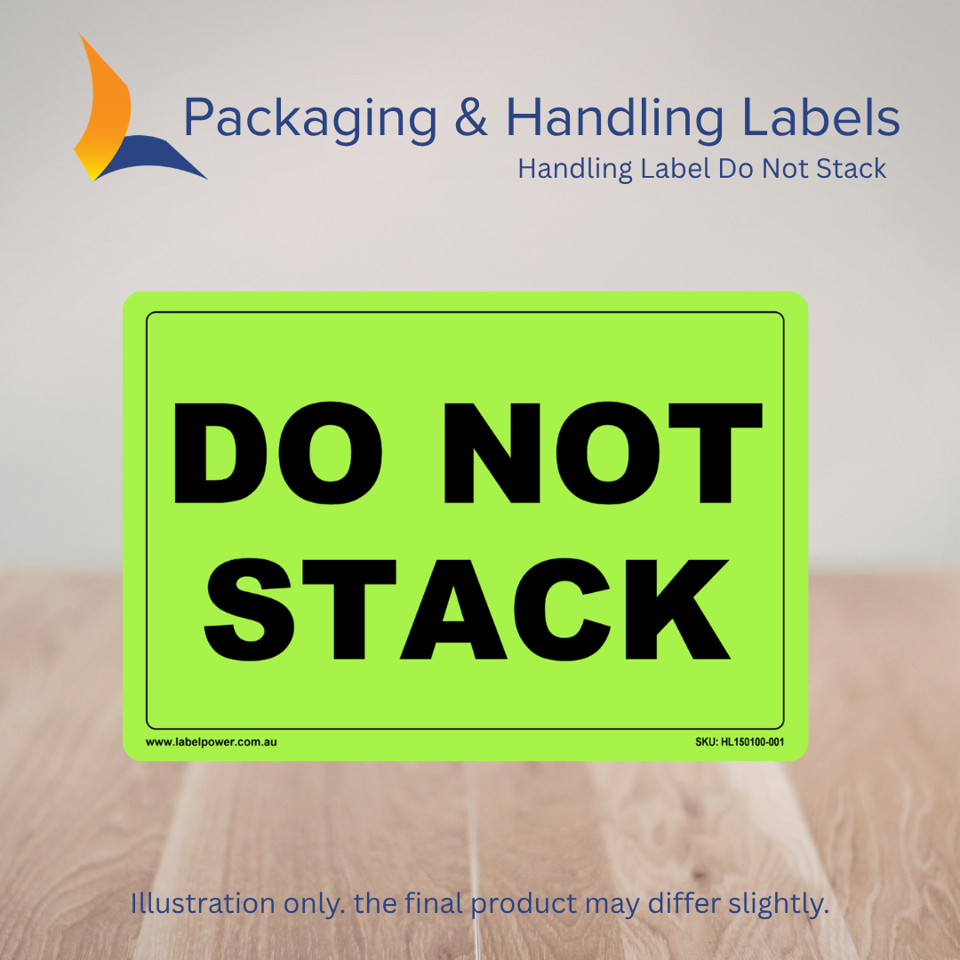 150mm x 100mm Do Not Stack Labels – 500 Per Roll (Multiple Fluorescent Colours)