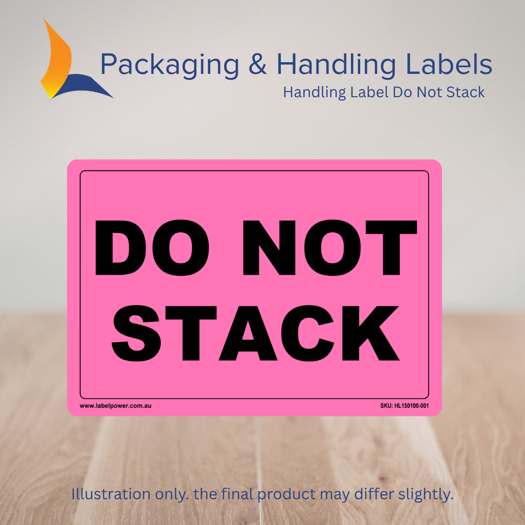 150mm x 100mm Do Not Stack Labels – 500 Per Roll (Multiple Fluorescent Colours)