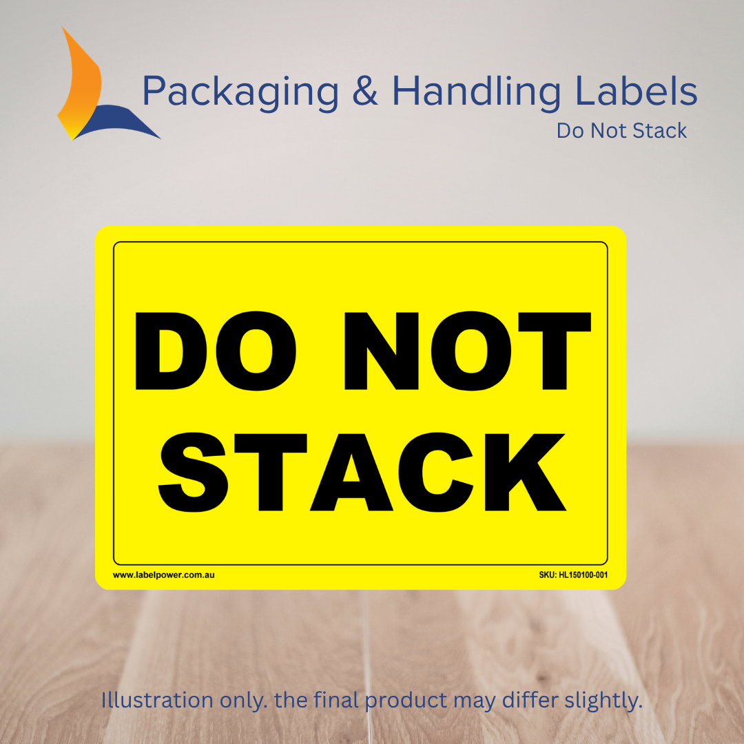 150mm x 100mm Do Not Stack Labels – 500 Per Roll (Multiple Fluorescent Colours)