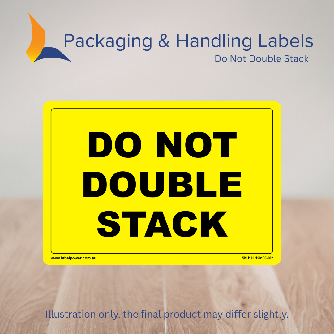 150mm x 100mm Do Not Double Stack Labels – 500 Per Roll (Multiple Colours)