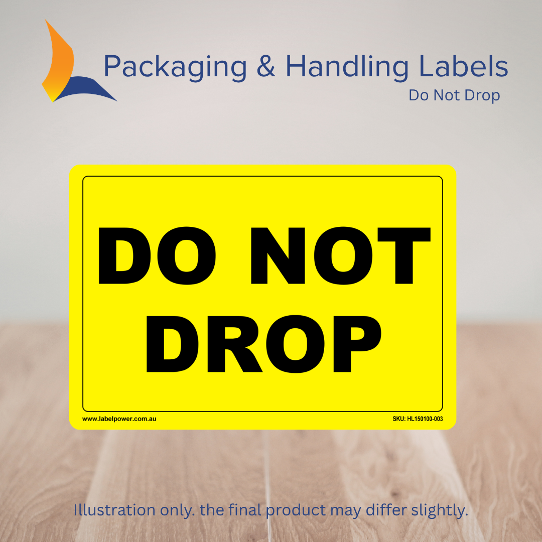 150mm x 100mm Do Not Drop Labels – 500 Per Roll (Multiple Colours)