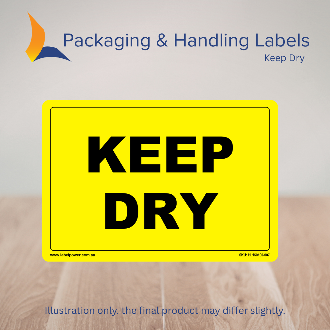150mm x 100mm Keep Dry Labels – 500 Per Roll (Multiple Colours)