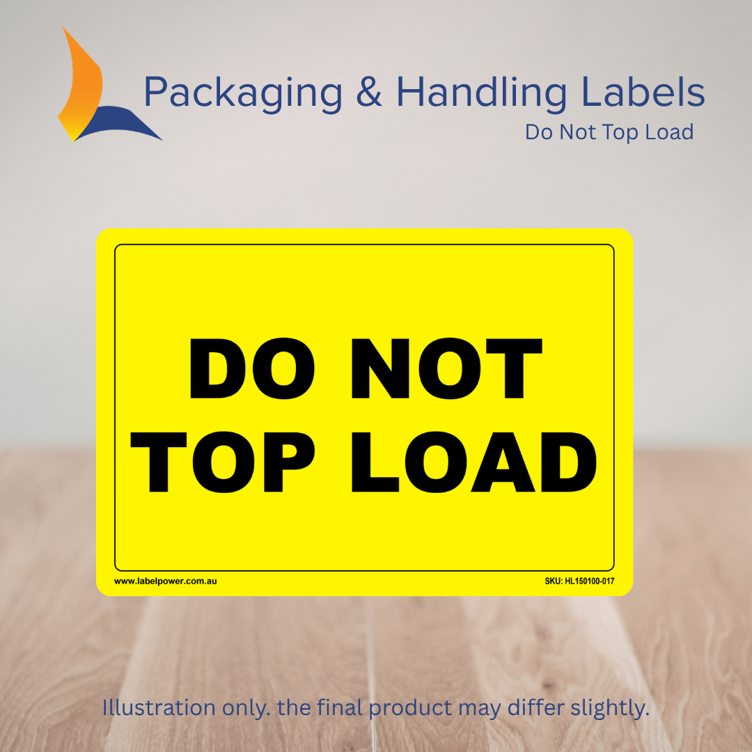 150mm x 100mm Do Not Top Load Labels – 500 Per Roll (Multiple Colours)