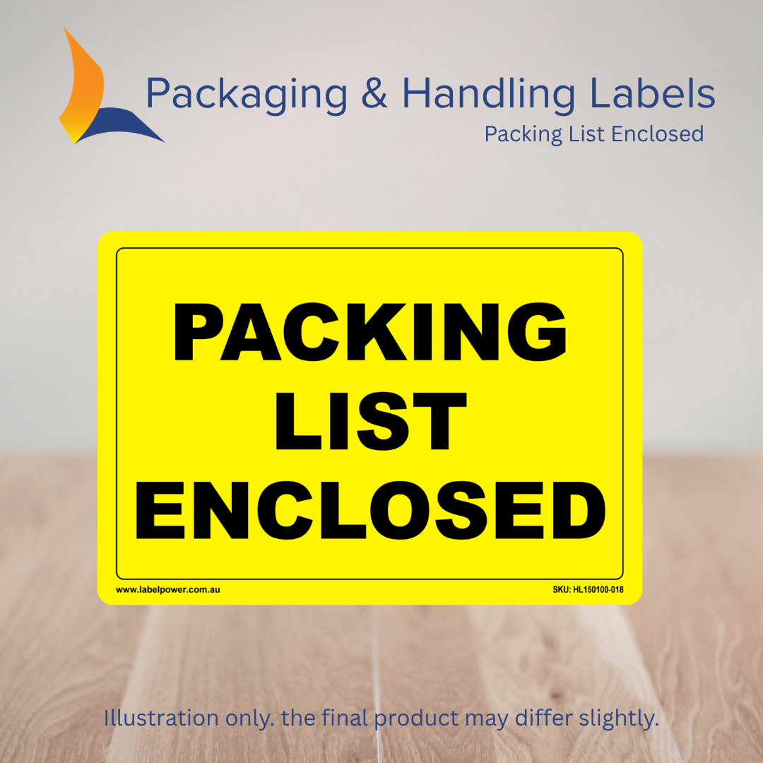 150mm x 100mm Packing List Enclosed Labels – 500 Per Roll (Multiple Colours)