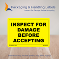 150mm x 100mm Inspect For Damage Before Accepting Labels – 500 Per Roll (Multiple Colours)