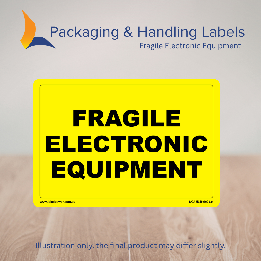 150mm x 100mm Fragile Electronic Equipment Labels – 500 Per Roll (Multiple Colours)