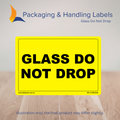 150mm x 100mm Glass Do Not Drop Labels – 500 Per Roll (Multiple Colours)