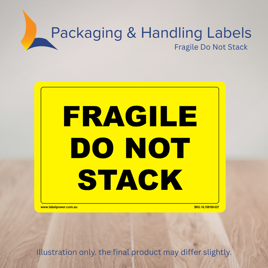 150mm x 100mm Fragile Do Not Stack Labels – 500 Per Roll (Multiple Colours)