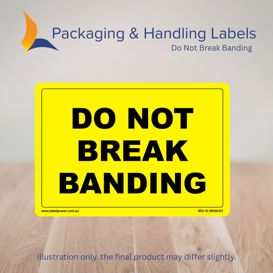 150mm x 100mm Do Not Break Banding Labels – 500 Per Roll (Multiple Colours)