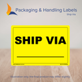 150mm x 100mm Ship Via Labels – 500 Per Roll (Multiple Colours)