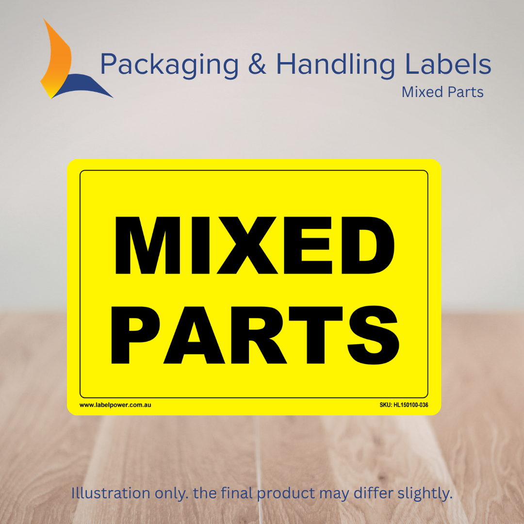150mm x 100mm Mixed Parts Labels – 500 Per Roll (Multiple Colours)
